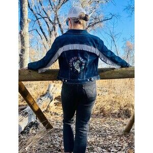 Cowboy Tears Fringe Denim Jacket